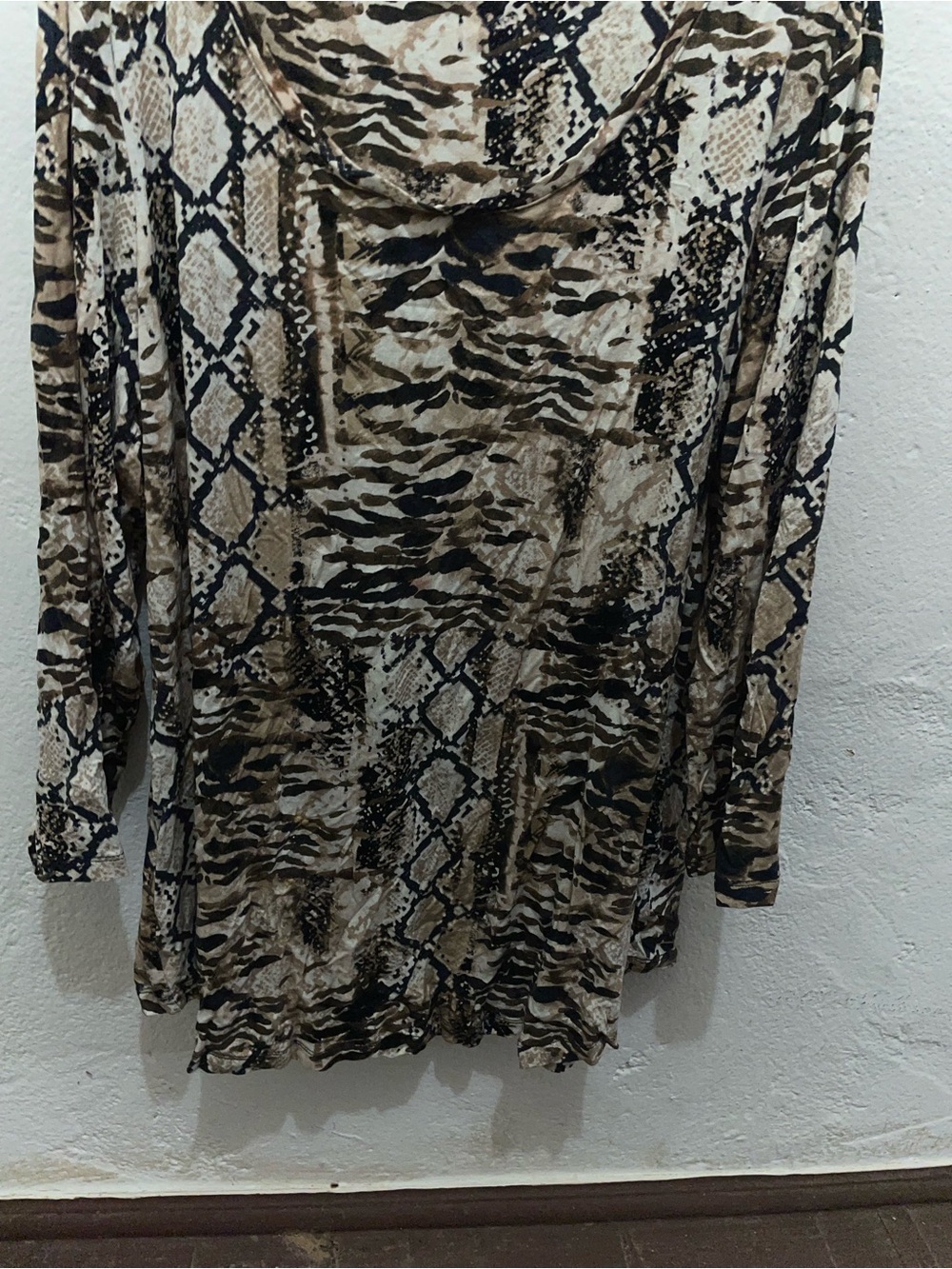 JM Collection Woman Mixed Animal Print Scoop Neck Tunic Blouse - Plus Size 0X